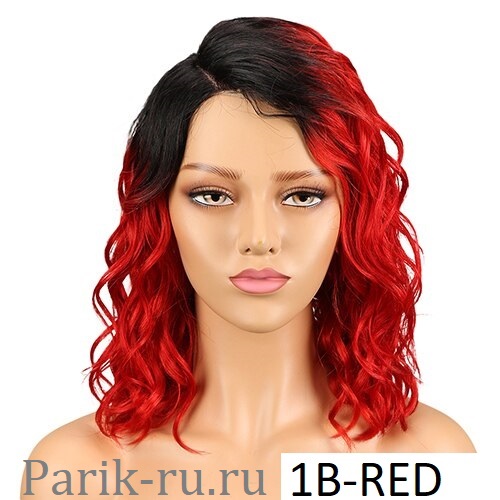 Женский парик из натуральных волос Christy красный