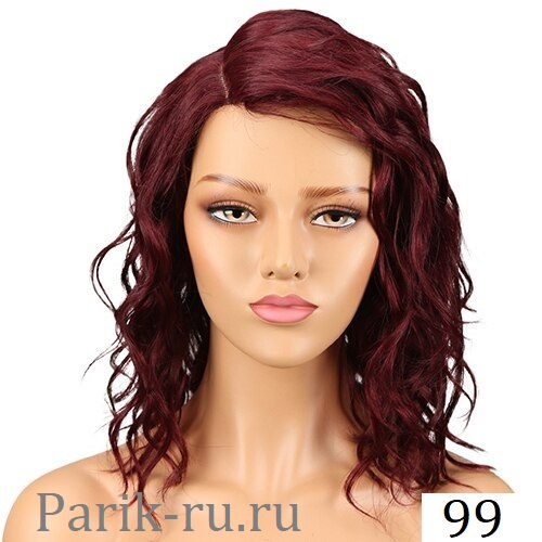 Женский парик из натуральных волос Christy бордовый
