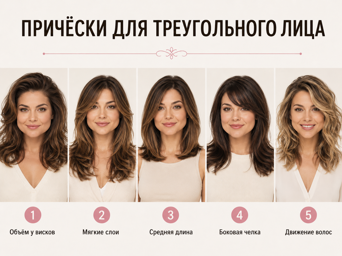 прически для треугольного лица