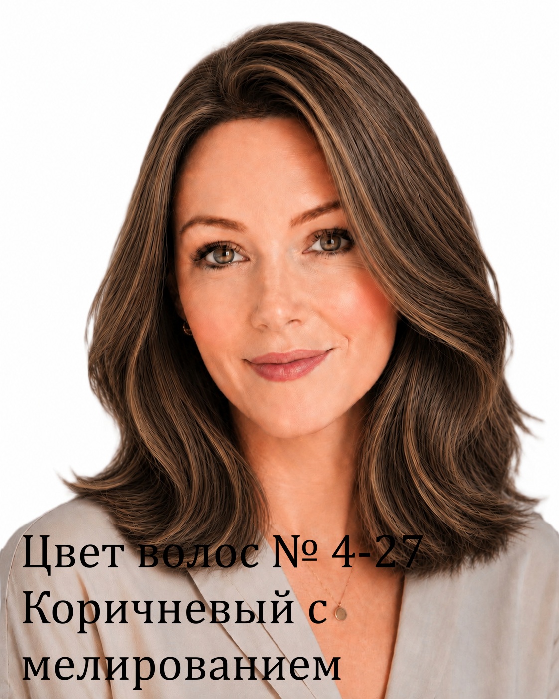 парик Цвет волос № 4-27 Коричневый с мелированием