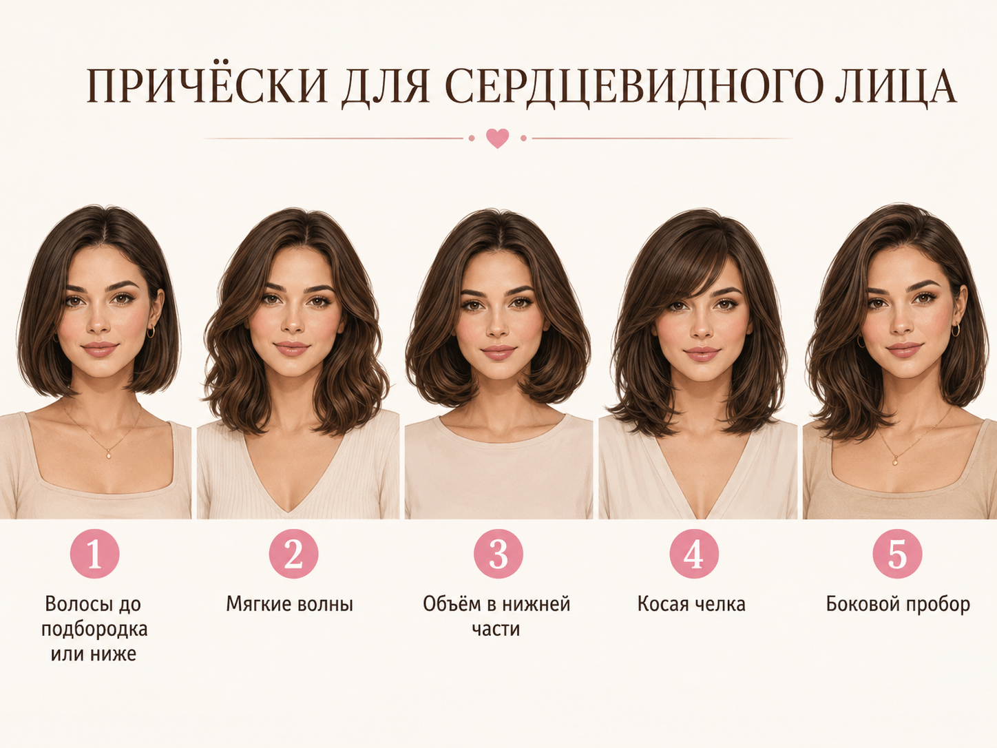 прически для сердцевидного лица