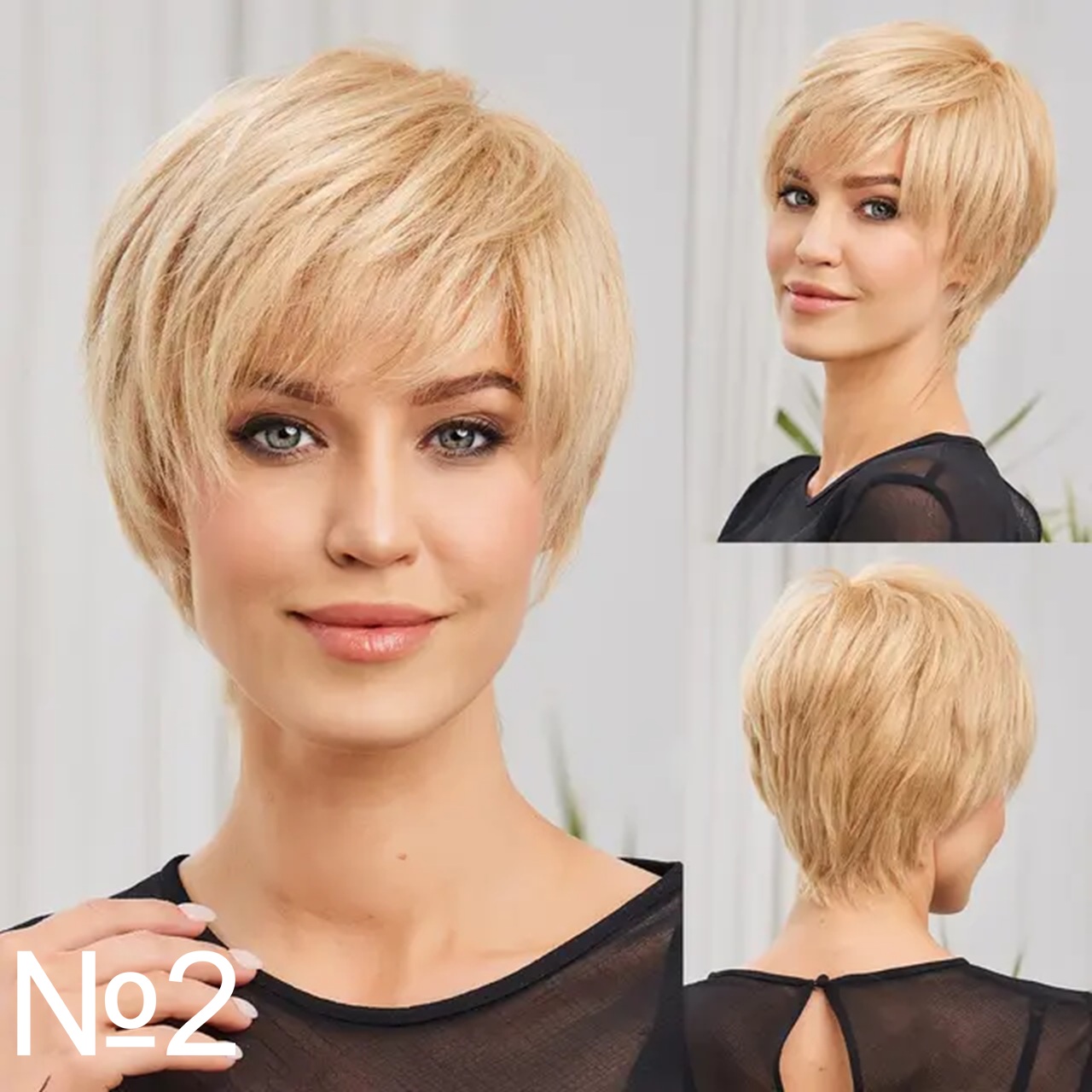 Короткий натуральный парик Gemma цвет блонд 