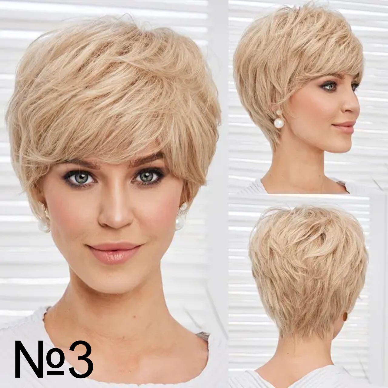 Короткий натуральный парик Gemma цвет блонд