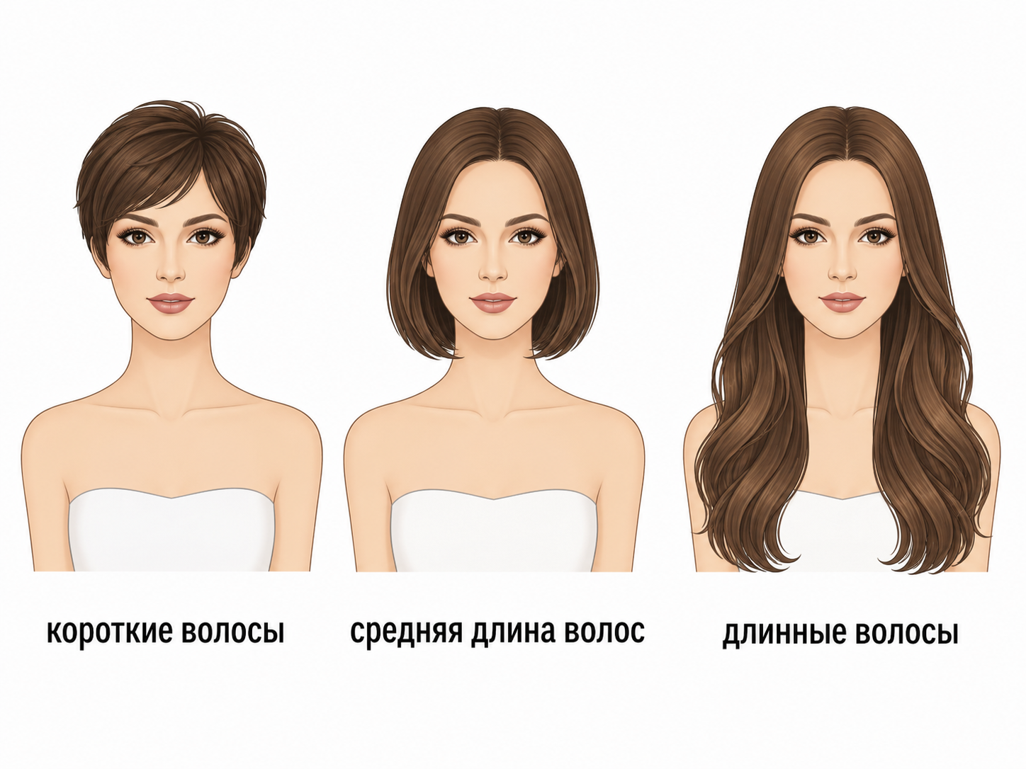Длина волос парика сравнение
